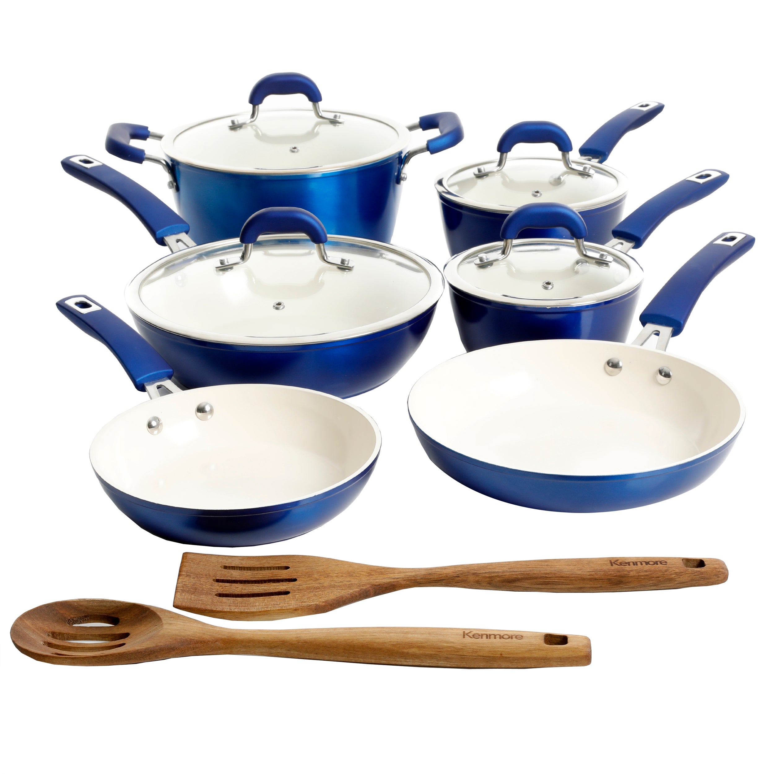 Kenmore Elite Cyrus 10 Piece Forged Aluminum Blue Diamond Ceramic Interior  Cookware Set, 10-Piece Set - Fry's Food Stores