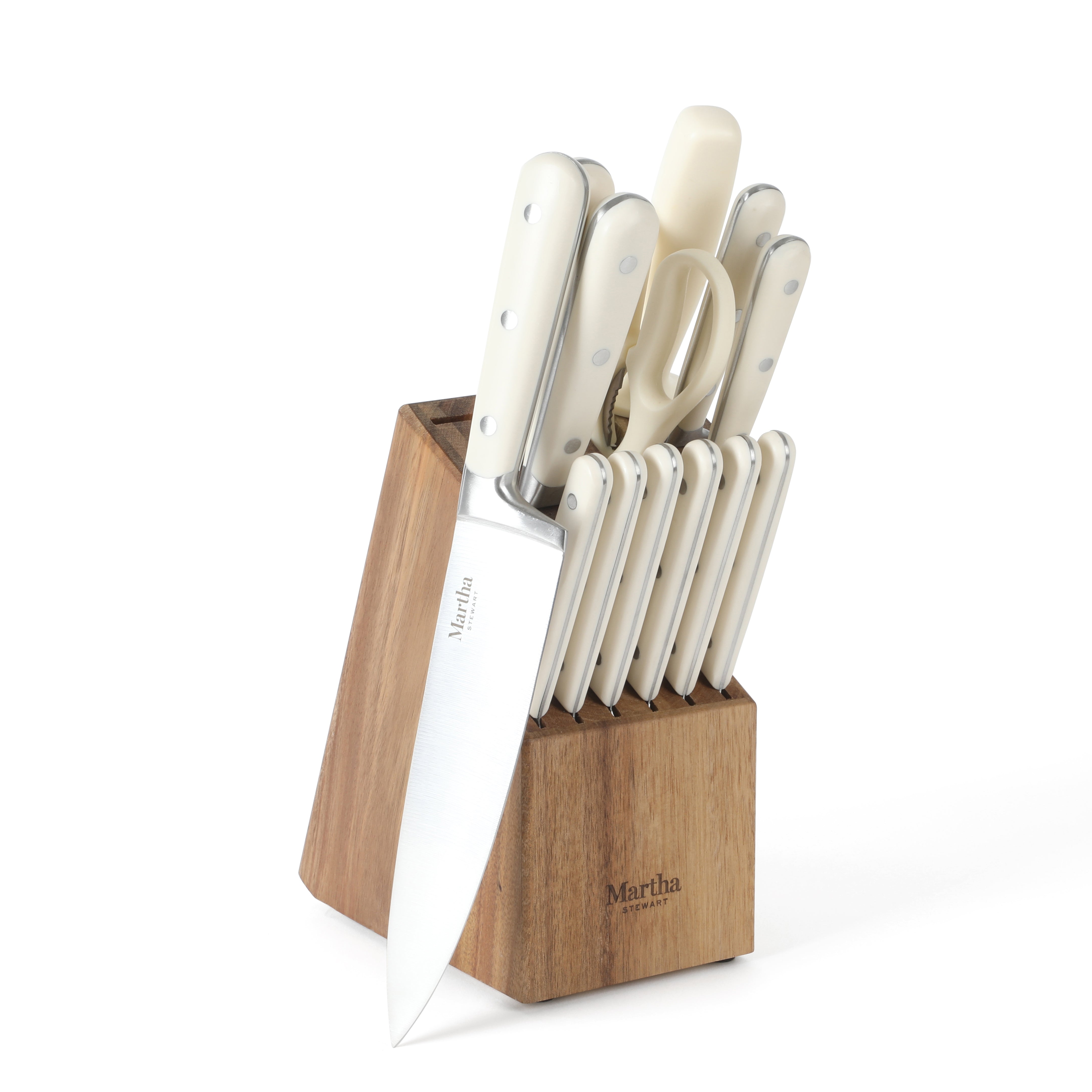  Oster Edgefield Stainless Steel Cutlery Knife Block Set,  14-Piece, Brushed Satin : Everything Else