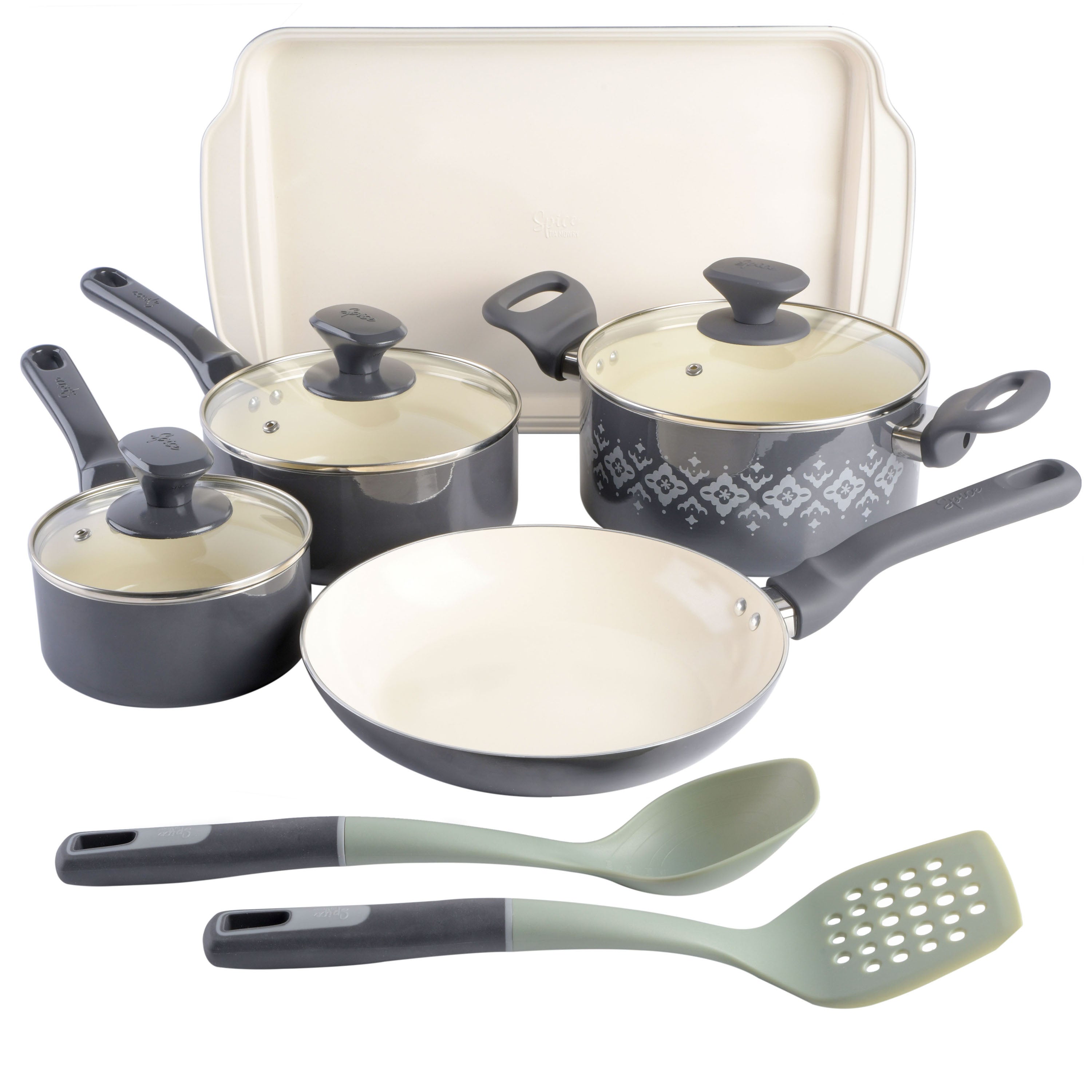 Signature 10-Piece Ceramic Nonstick Aluminum Cookware Set, Induction  Compatible Pots and Pans Set, - Bed Bath & Beyond - 31481081
