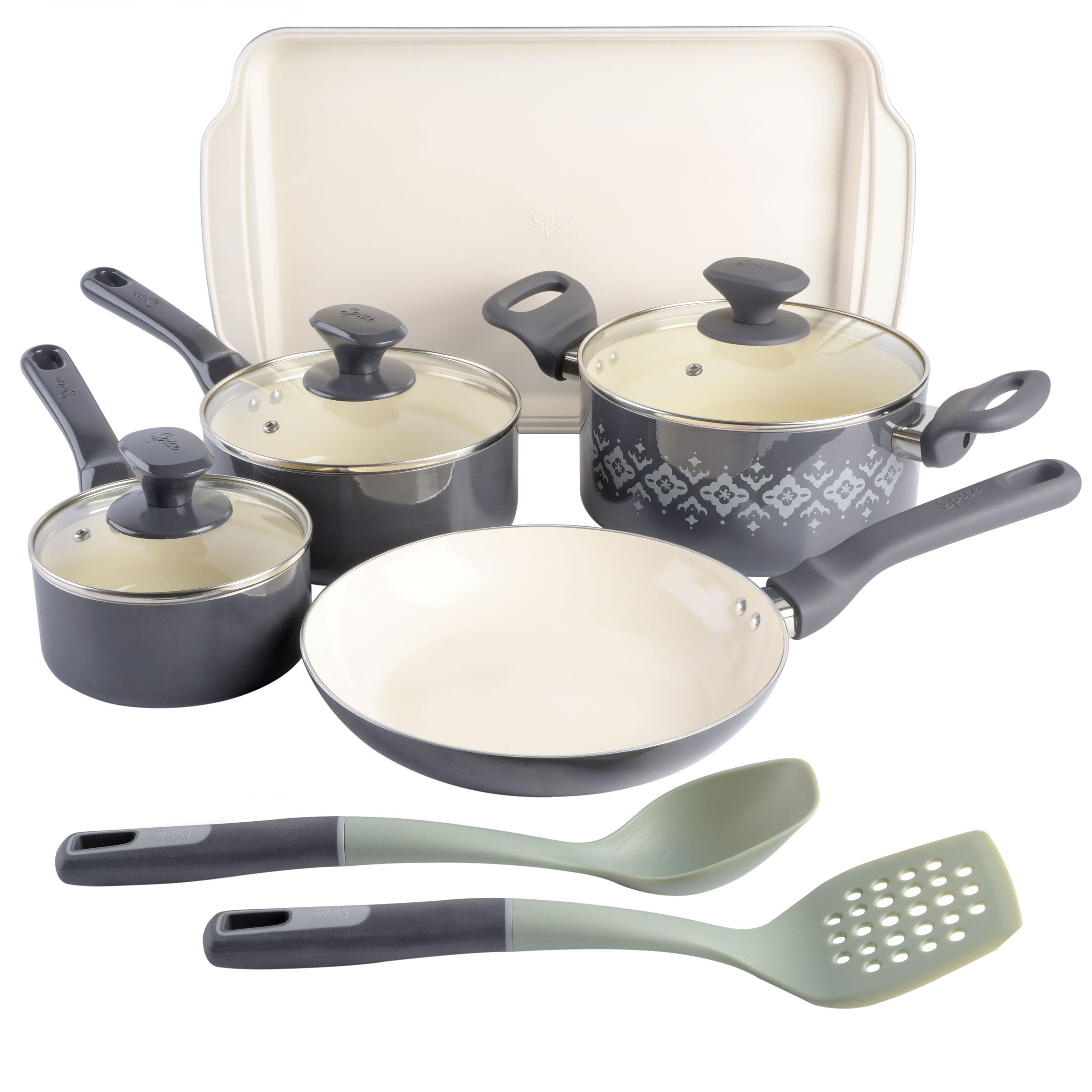 Gibson Home Plaza Cafe 7-Piece Aluminum Nonstick Cookware Set in Lavender  985111646M - The Home Depot