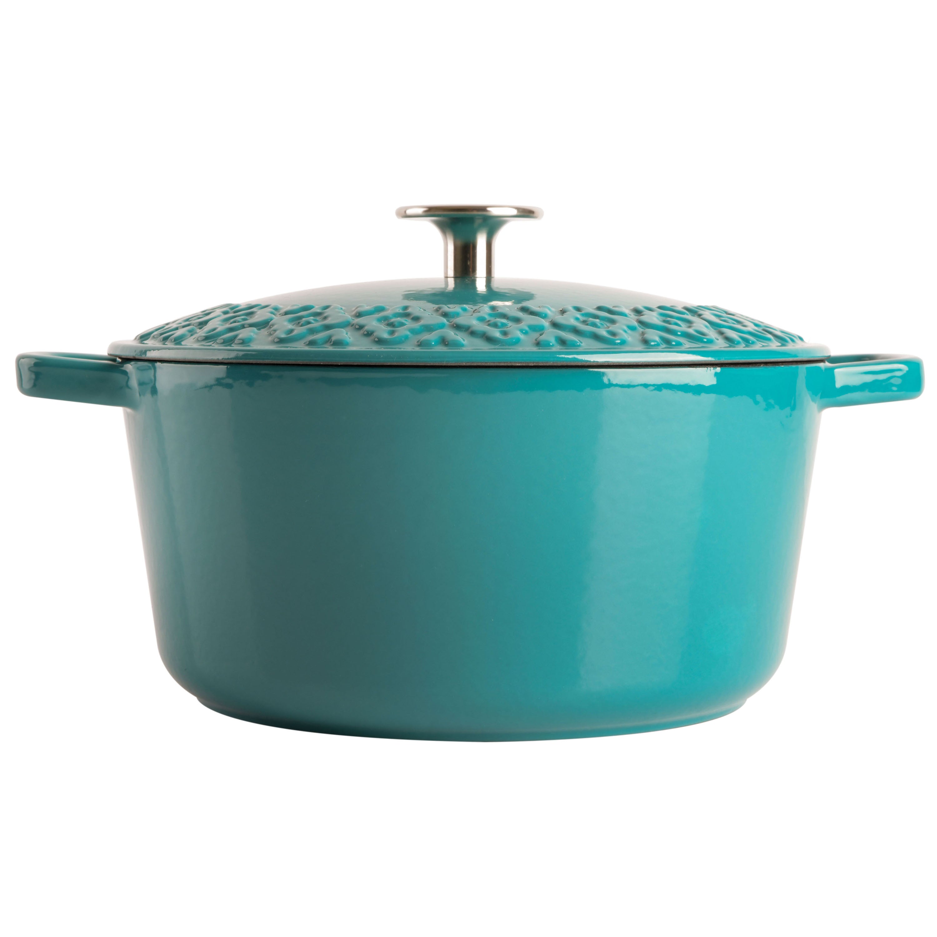 MCM Findlay 7 Enamel Cast Iron Casserole With Lid, 60s Mid Century  Turquoise MEDIUM Small Dutch Oven Lidded Pot, Mint Teal Pastel Ironware 