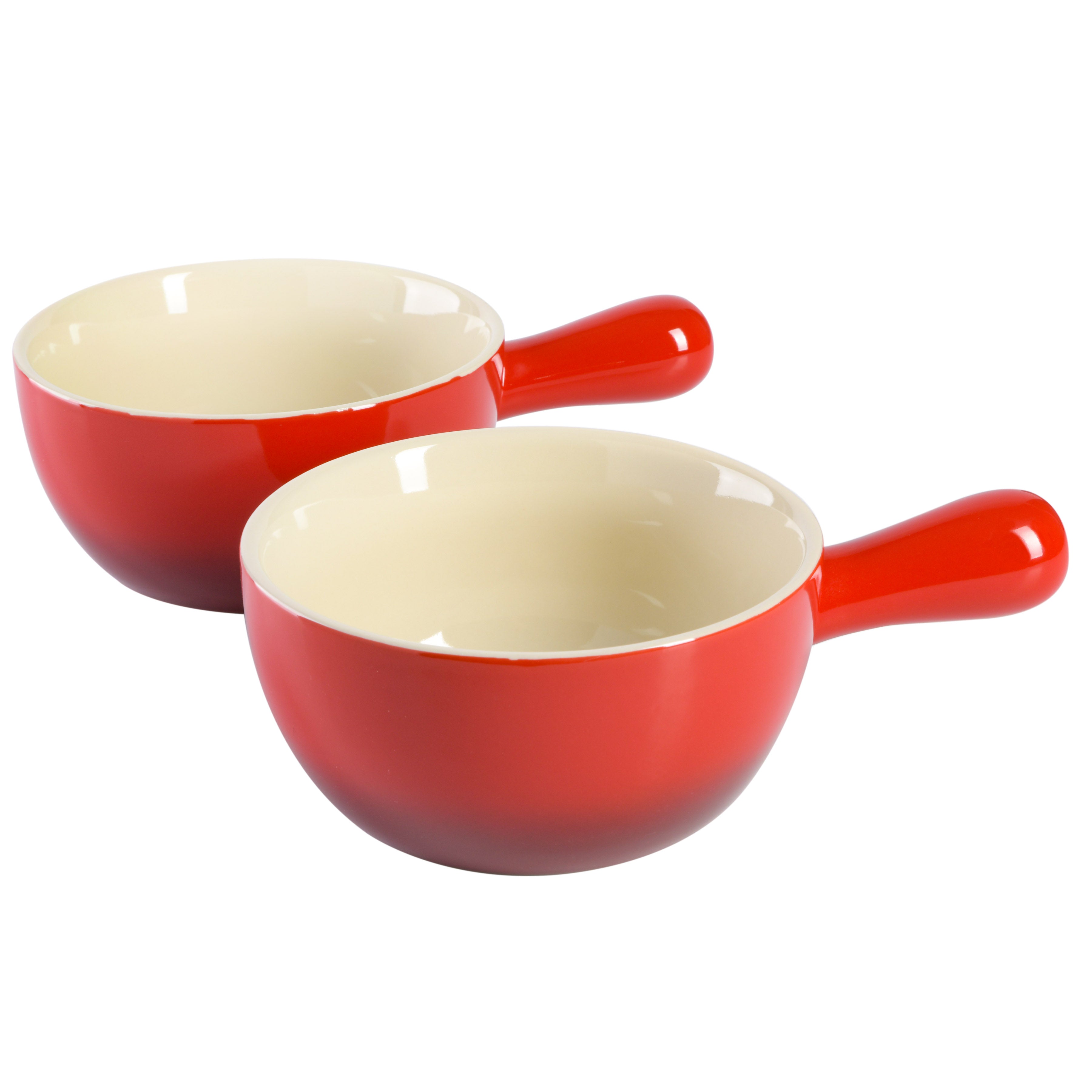 Bake & Serve - Large Ceramic Soup Bowls With Handles - 30 Ounce - Set -  ecodesign-us