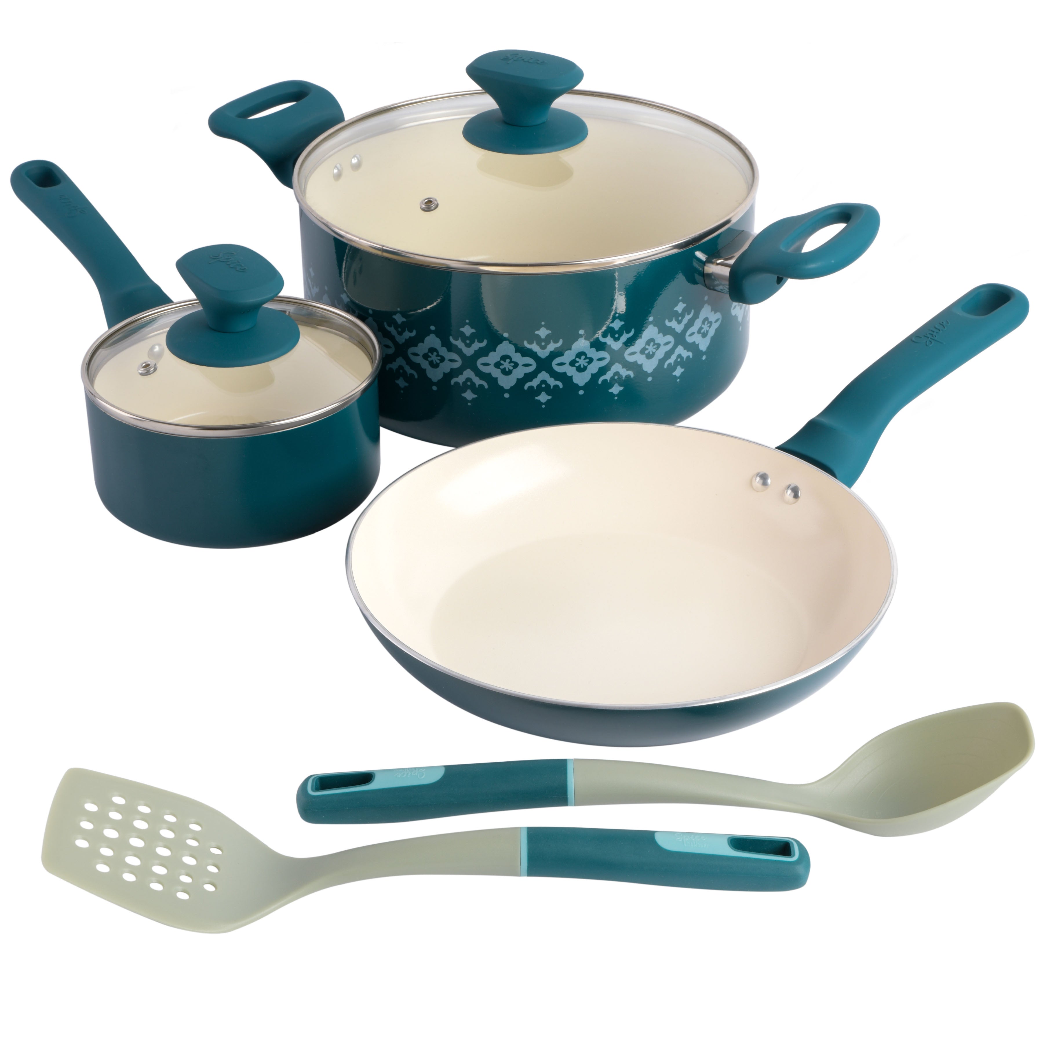 Gibson Coffee House Plaza Café 7-piece Cookware Set in Lavender - 9163410