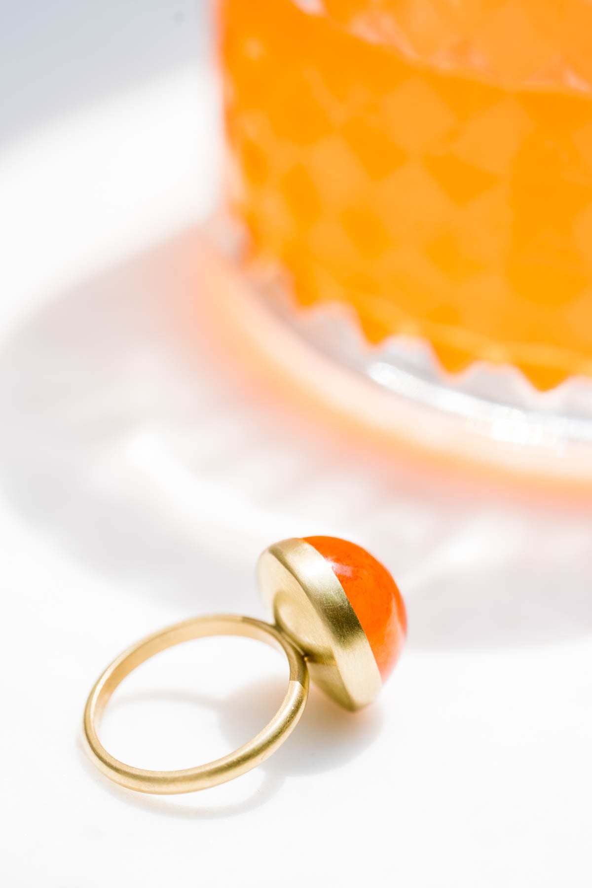 Spessartite Ring, handmade jewelry, hand crafted in California. 