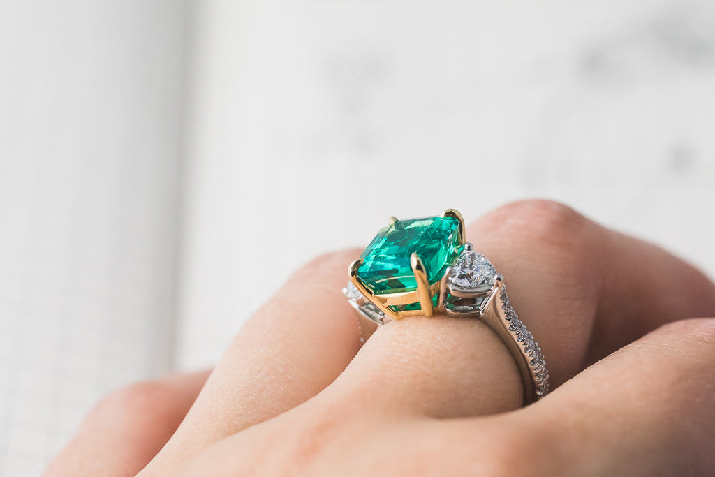 Custom Columbia Emerald Ring