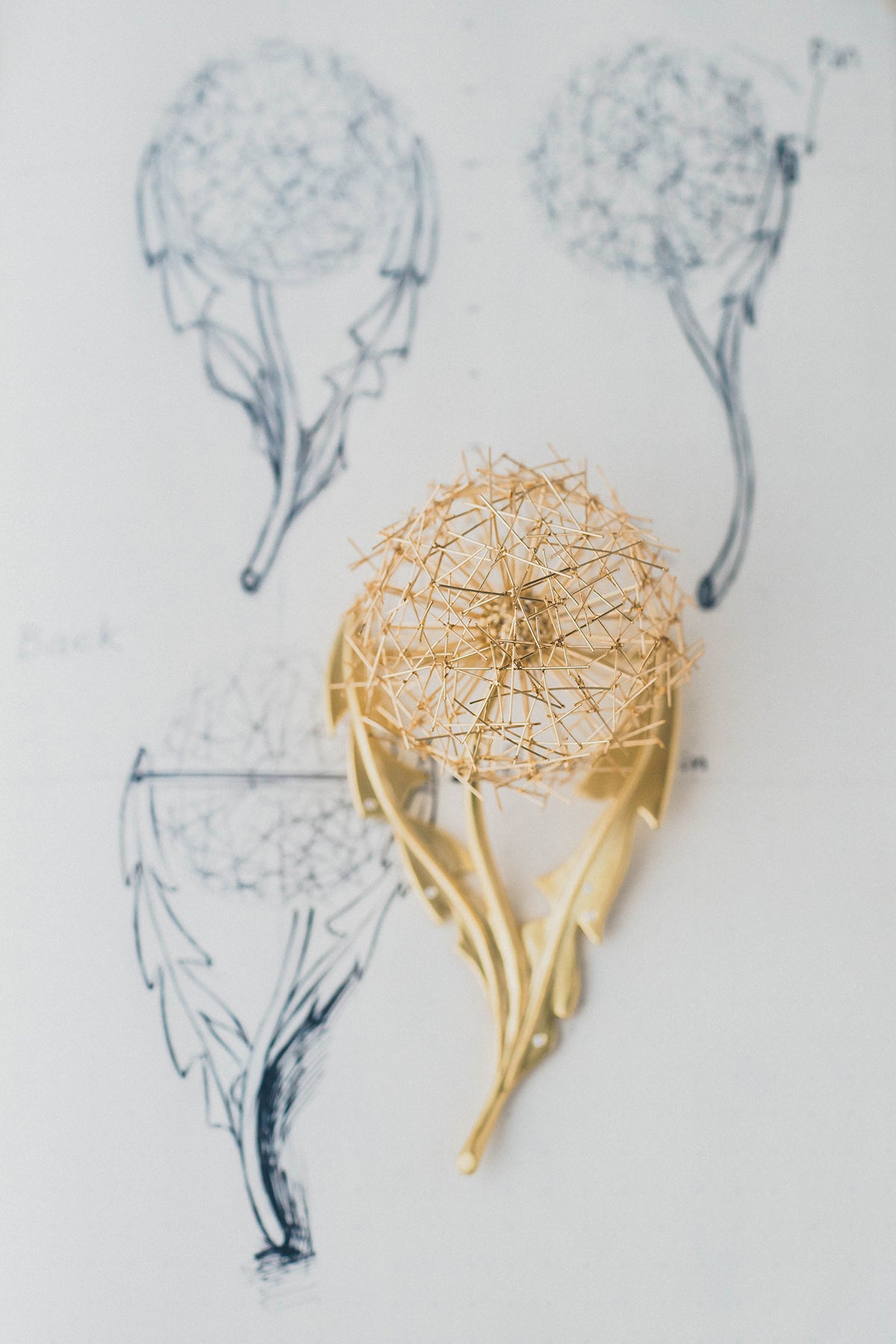 dandelion brooch, dandelion jewelry 