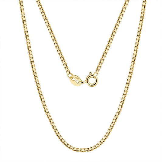 18K Gold Box Chain Necklace