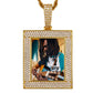 Gold Hip Hop Square Classic Charms Pendant Necklace Custom Name Pendant 18k Gold Plated Men