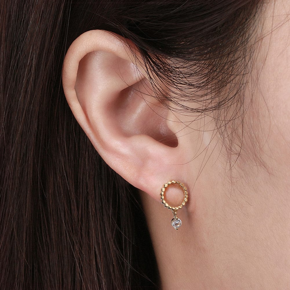 Buy Gold Plated Circular Design Stud Earrings by Gewels by Mona Online at  Aza Fashions.