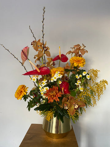 An arrangement for Chinese New Year by Beckenham florist Hannah Jordan Flowers
