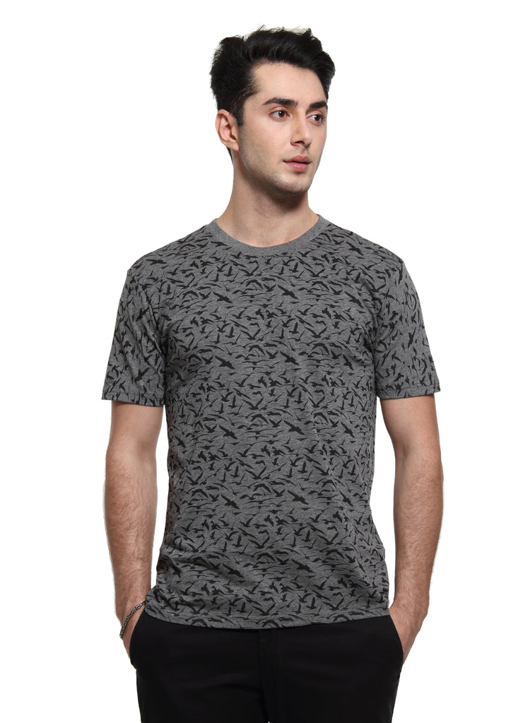 Wolfpack Men Dark Grey Printed T-Shirt - Crosscreek