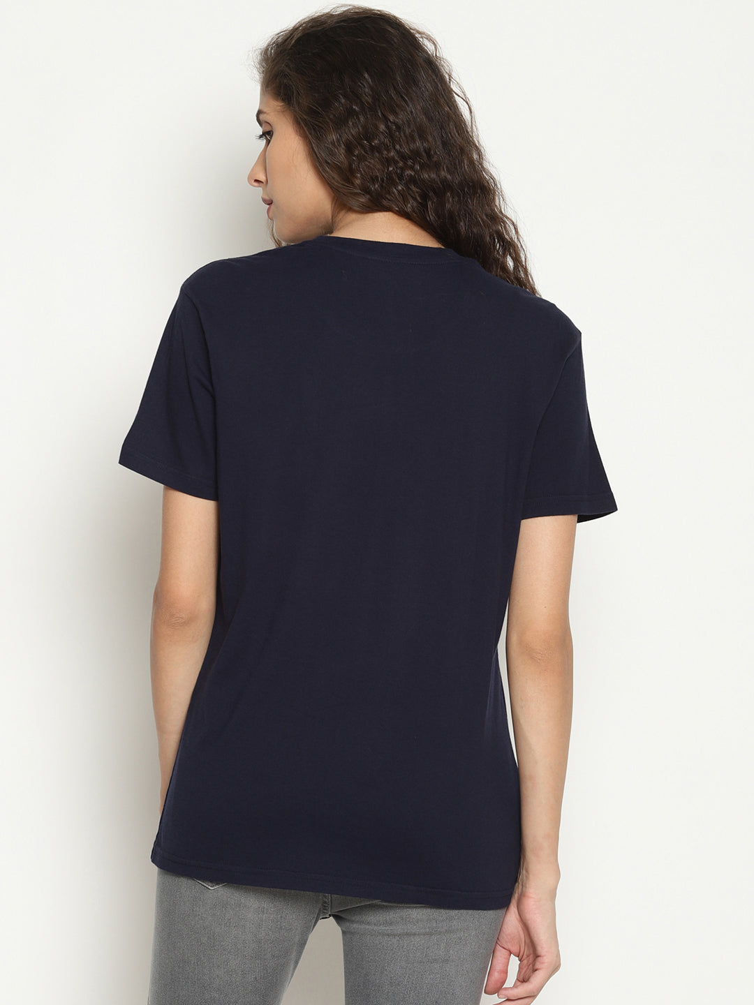 Wolfpack Women Navy Blue Printed T-Shirt - Crosscreek