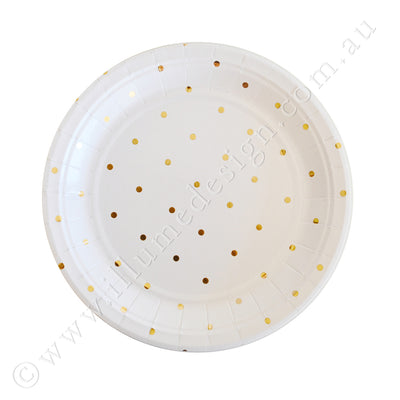 Gold Dot Dessert Plate -Pack of 10