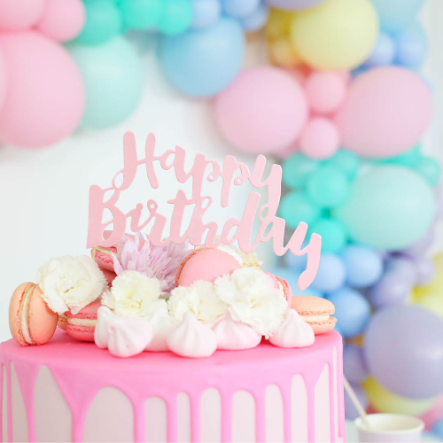 Happy Birthday Vertical Layon Cake Decoration – A Birthday Place