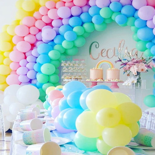 Pastel Flower Party Decorations  Rainbow Pastel Flower Balloon