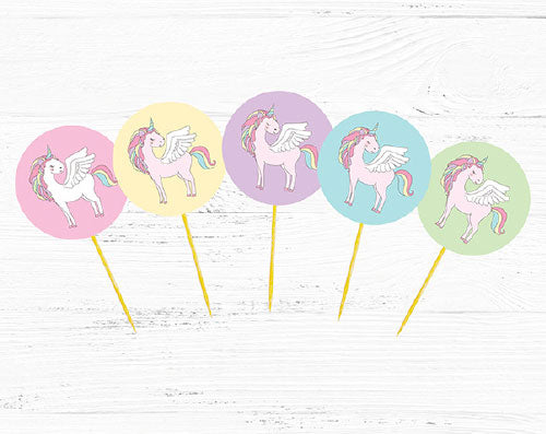 unicorn party diy cupcake toppers