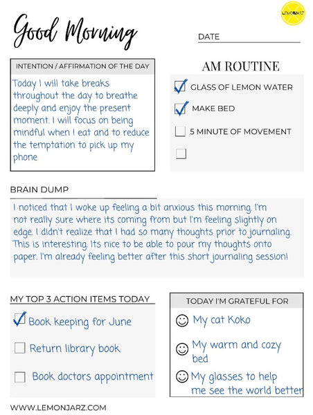 Morning Routine Tracker Template