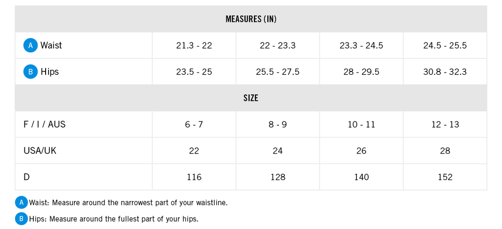 Nike Size Chart, Tyr Size Chart