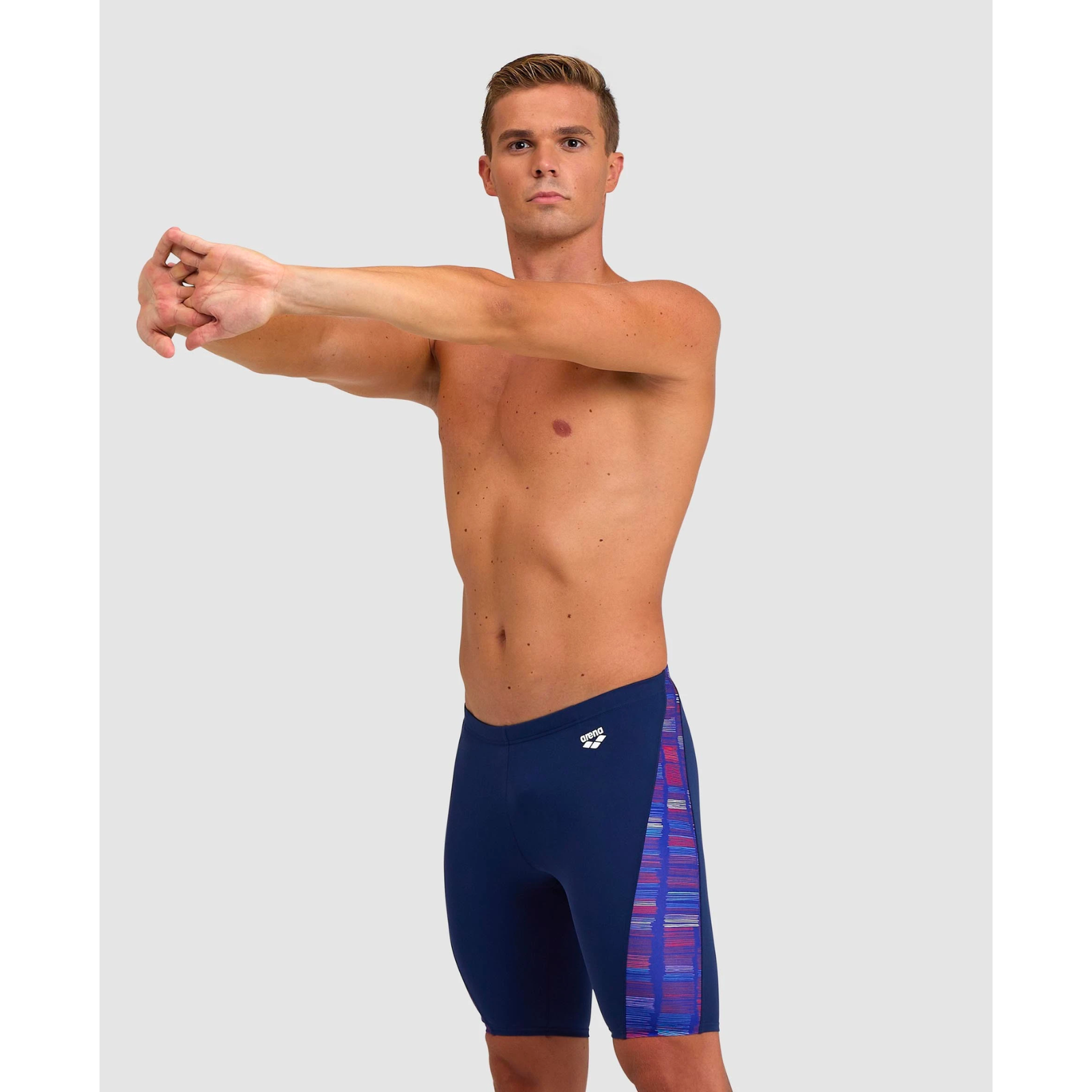 ARENA MEN'S SWIM JAMMER SLOW MOTION - NAVY/NEON BLUE MULTI – OntarioSwimHub