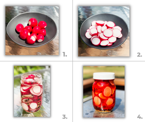 4 step pickled radishes 