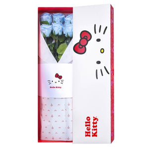 Caja Lazos Hello Kitty con 6 Rosas Preservadas