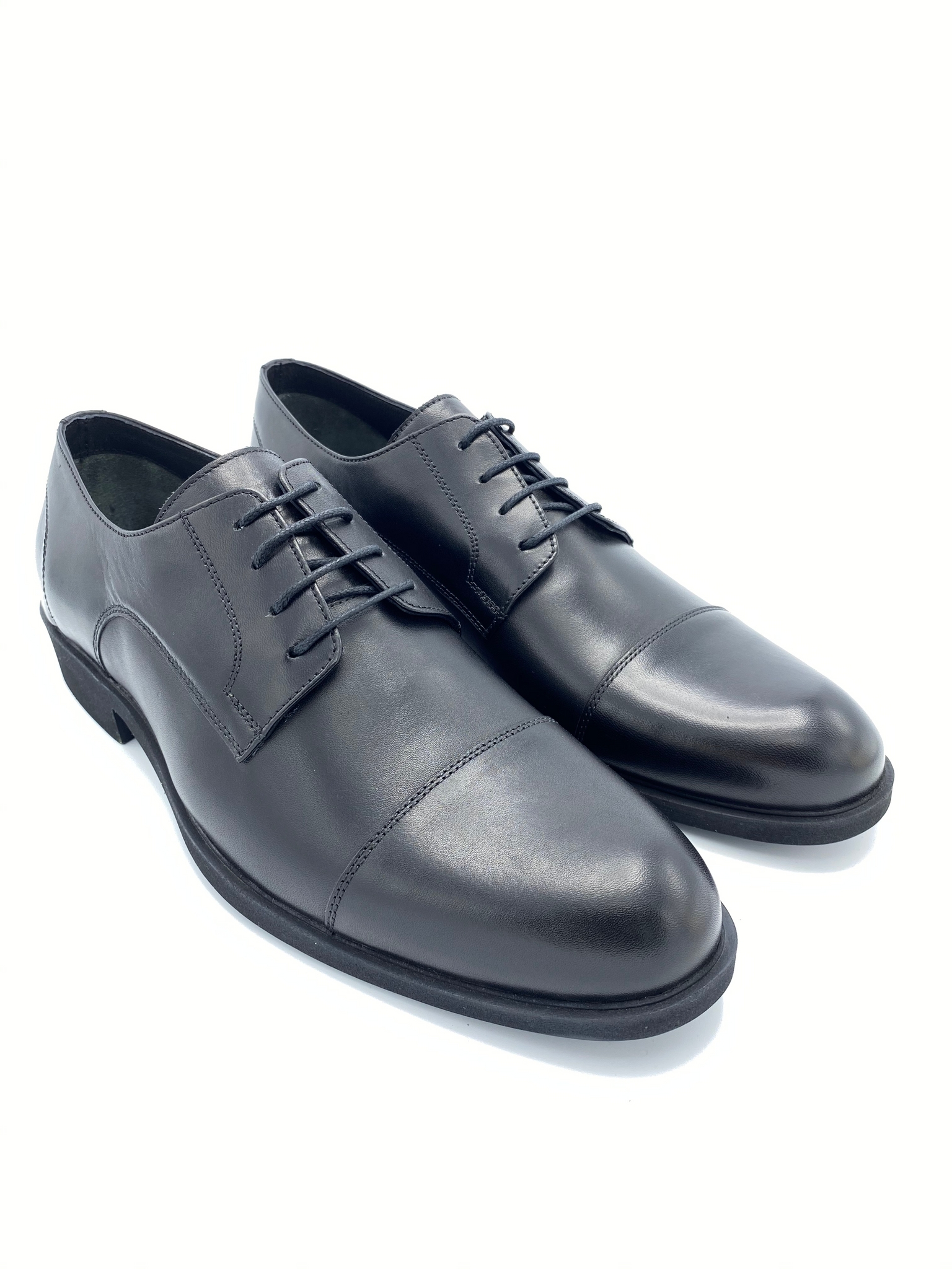 black leather smart shoes