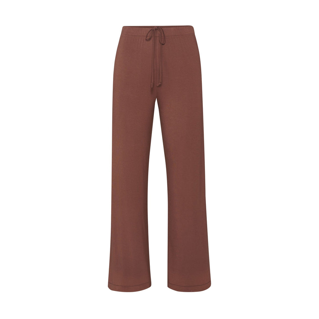 Flared Sleep Rib Pant Brown