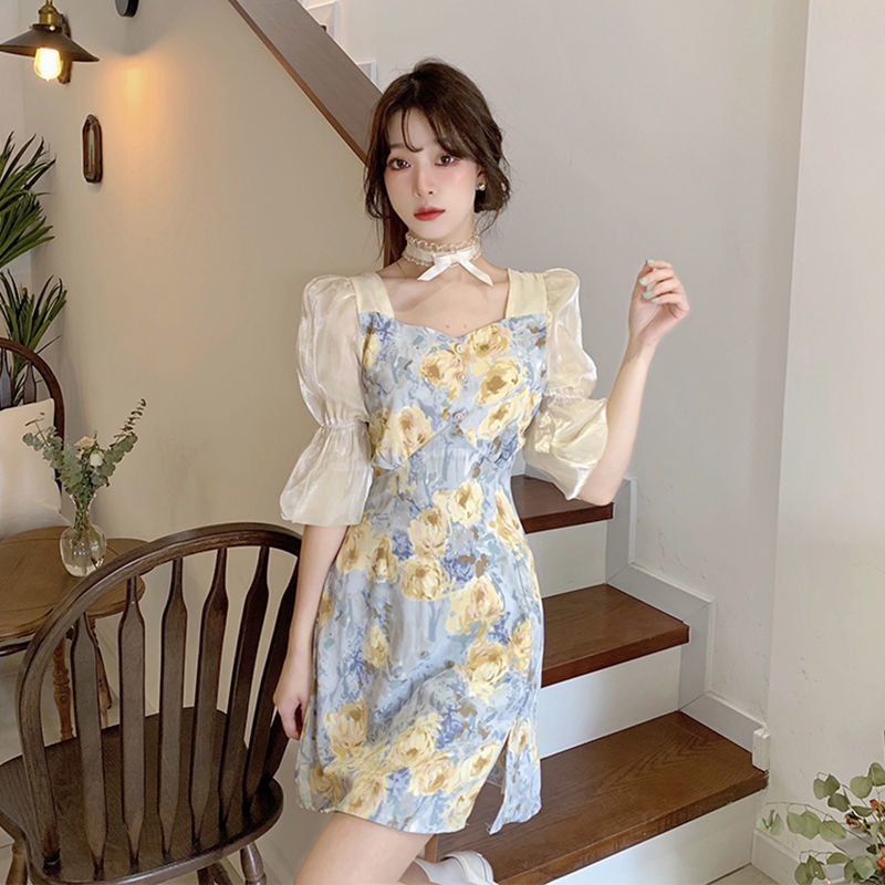 Cottagecore Aesthetic Puff Sleeve Dress - Сottagecore clothes