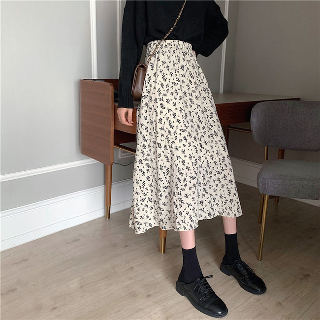 🌻 Elegant Aesthetic Floral Skirt - $27.90 - Cottagecore Clothes