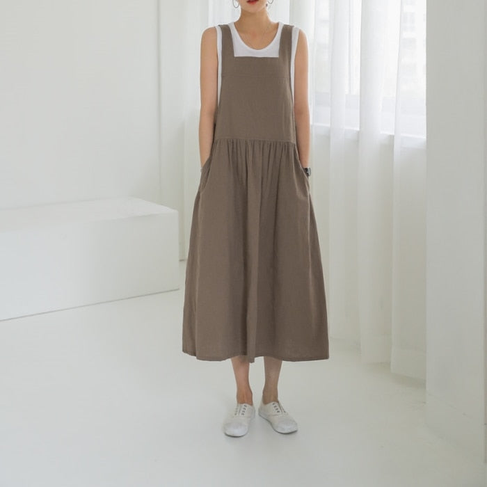 Cottagecore Linen Casual Dress - Сottagecore clothes