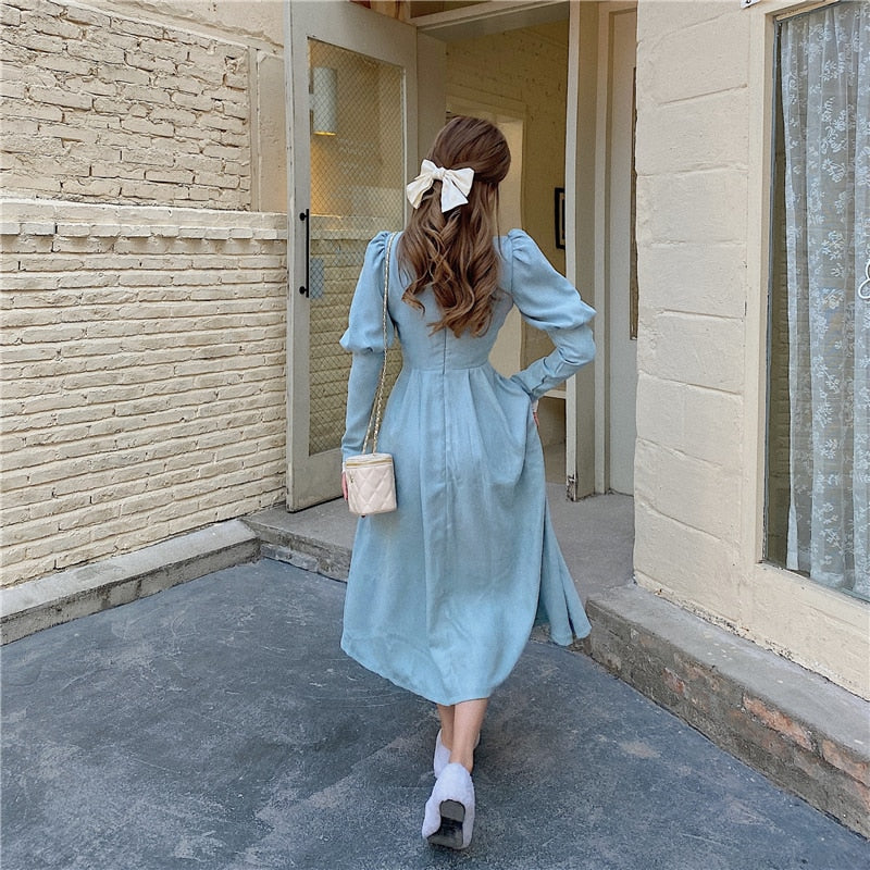 Fairycore Elegant Blue Dress - Сottagecore clothes