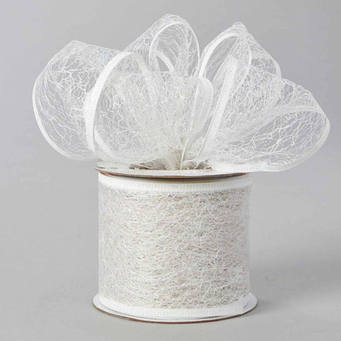 Spool of white mesh ribbon