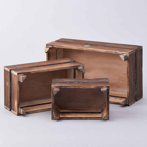 3 Various Sized Wooden Crates