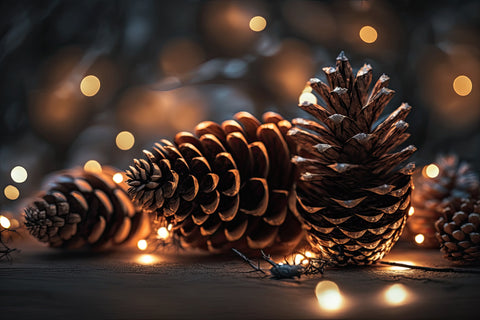 Pinecones with lights