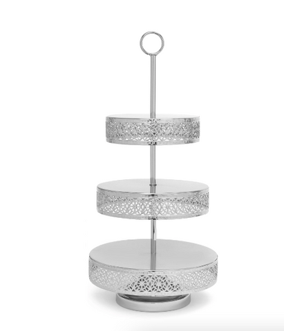 Silver 3 Tiered Dessert Stand