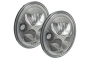 Vision X LED Heads: (Each / 5.75in Round / Chrome / Amber Halo) (Motorcycle Spec)