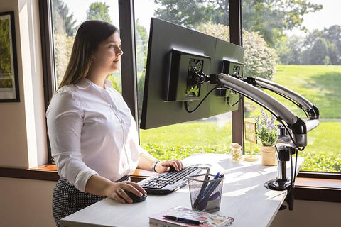 dual monitor arm for your standing desk