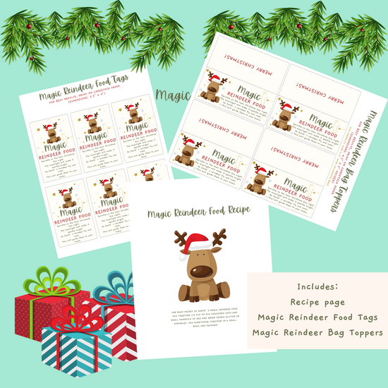 Reindeer Food Bags - Magic Reindeer Dust - Free Poem Printable Tags