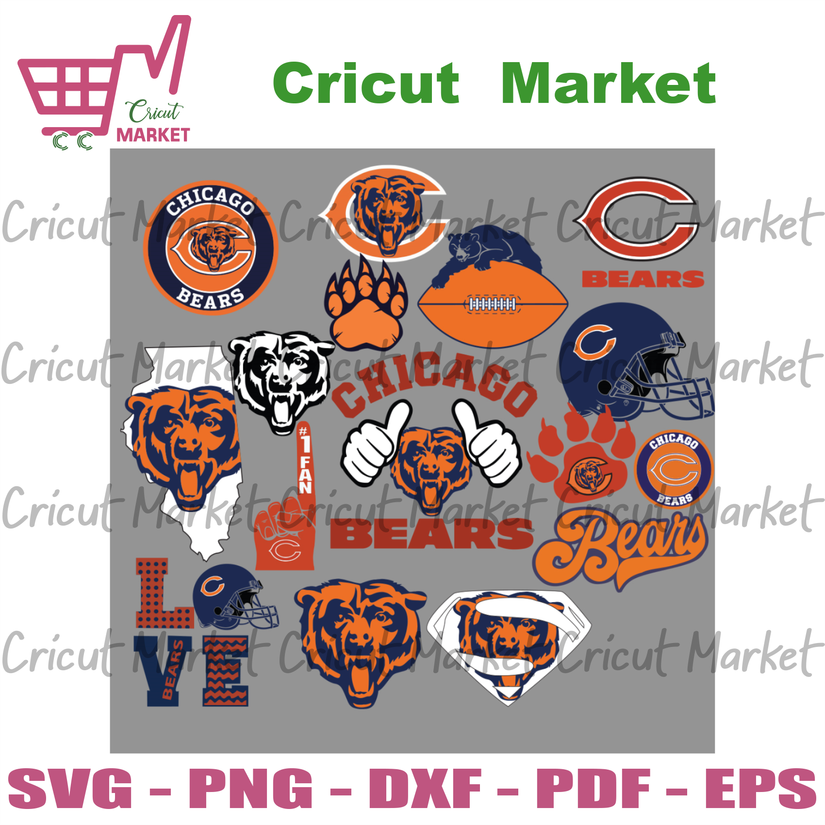 Download Art Collectibles Clip Art 15 Styles Chicago Bears Svg Sports Svg Bundle Football Svg Svg Files For Cricut