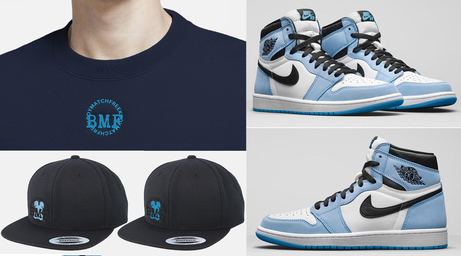 Air Jordan 1 Retro High White University Blue Black – boymatchfreek