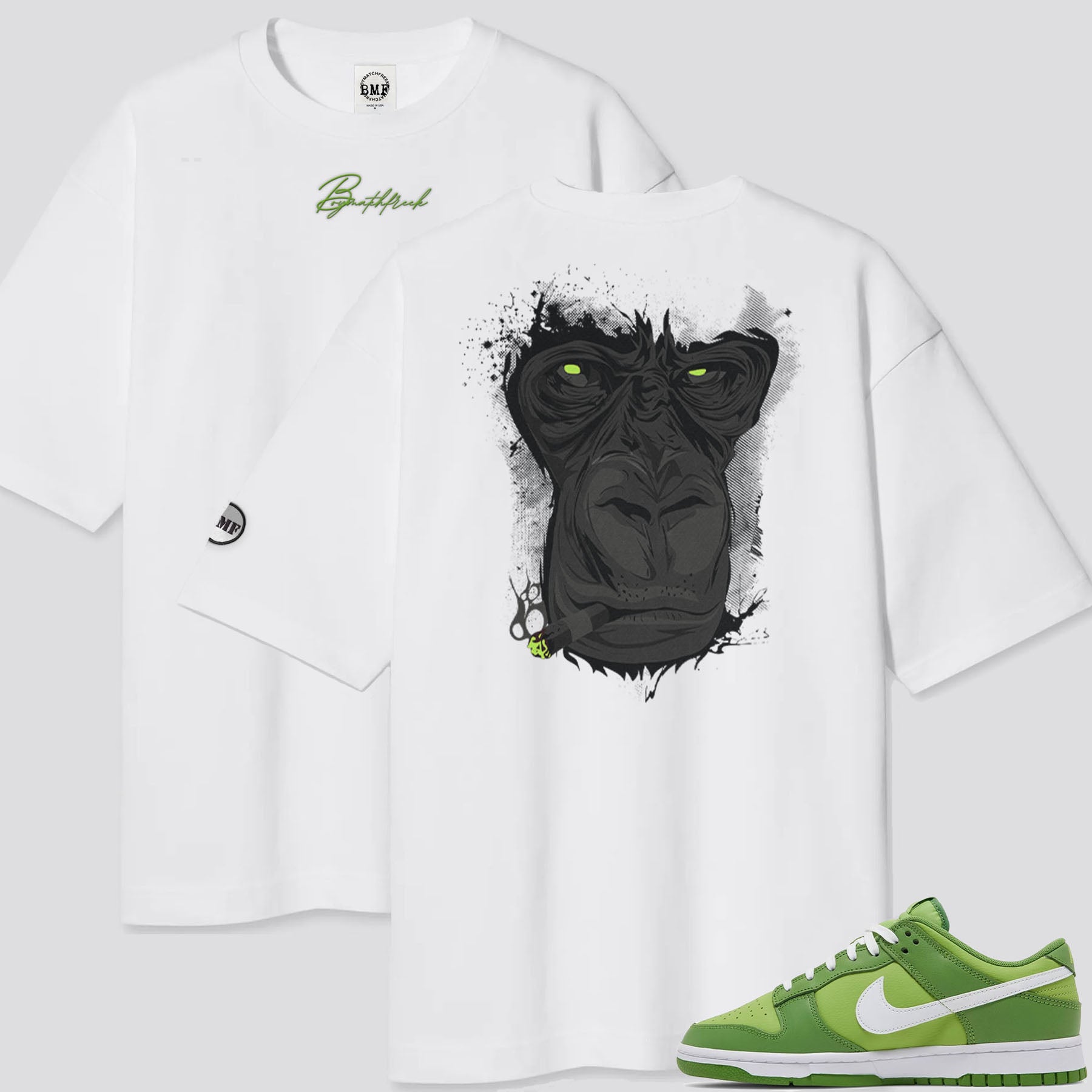 dunk low chlorophyll oversize t-shirt gorilla