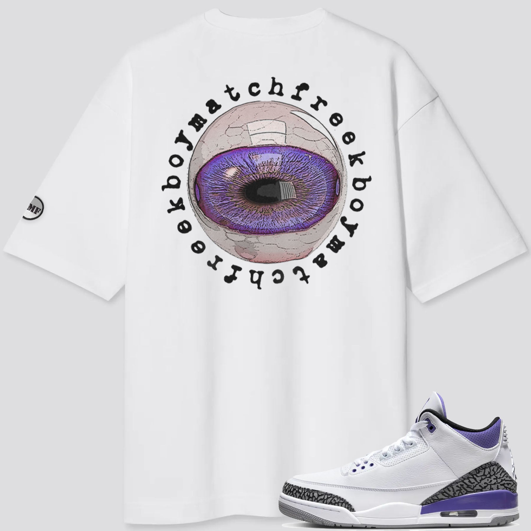 jordan 3 dark iris oversize t-shirt bmf eye
