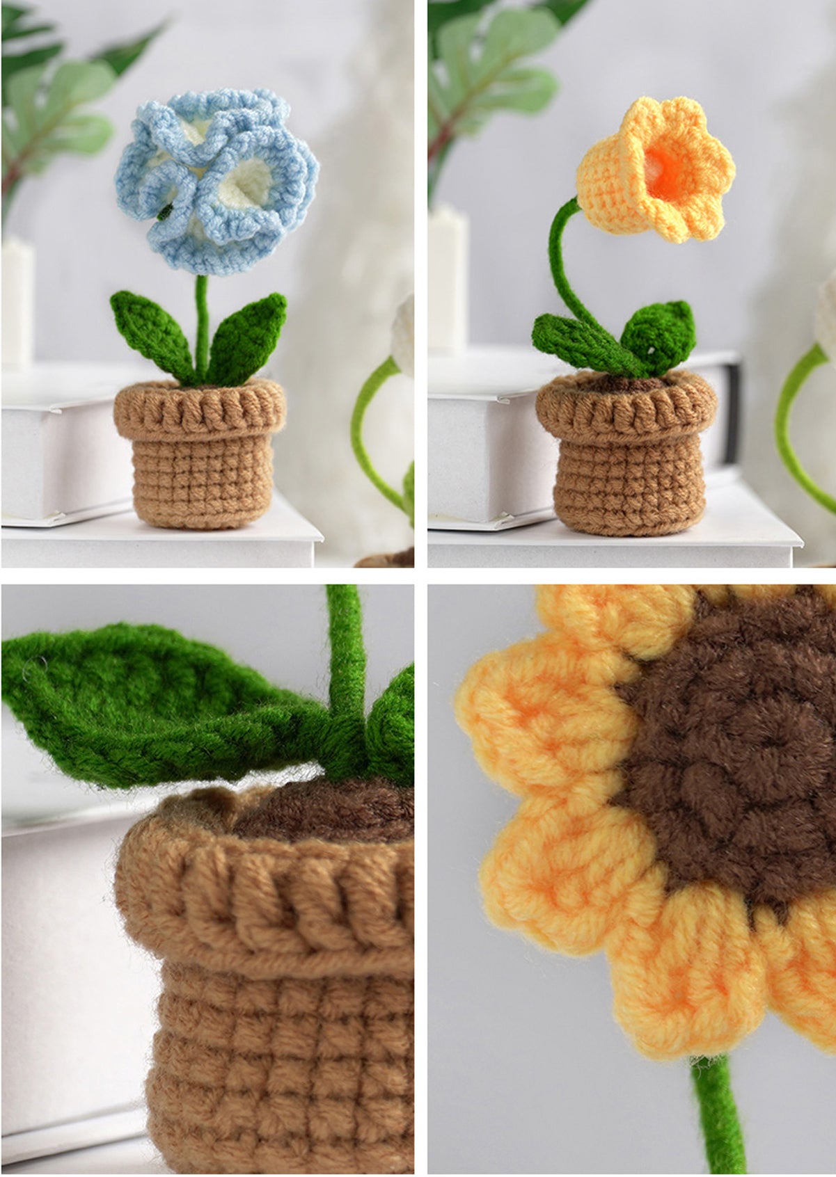 PEUTIER DIY Crochet Kit, Cute Daisy Crochet Flower Crochet Beginner Crochet  Kit Crochet Supplies for Adults and Kids Craft Making