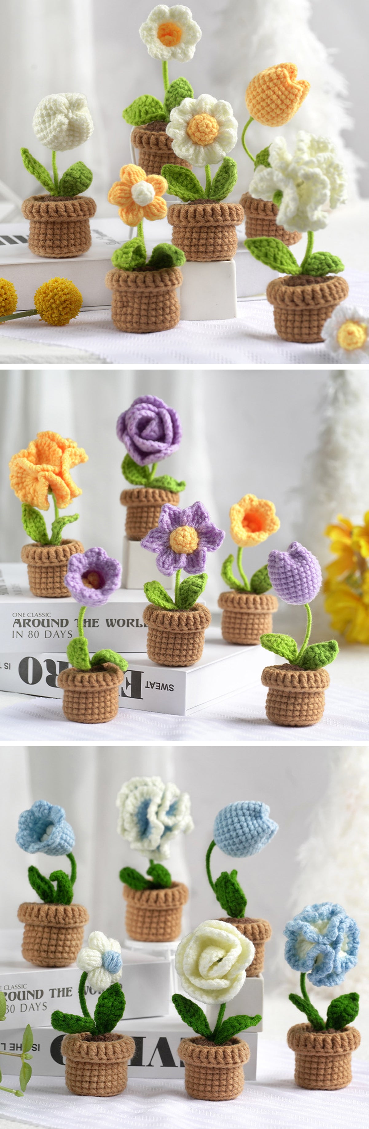 Buildiverse Kawaii DIY Toys - Crochet Flower Pots Craft Toy Kit