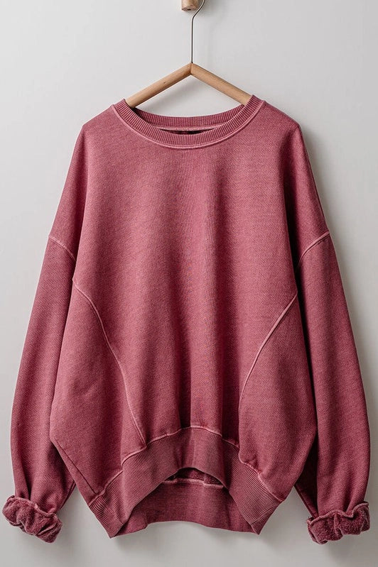 Organic Lazy Days Pigment Washed Sweatshirt Top