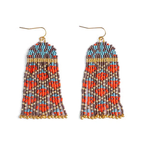 Beaded Handwoven Brocade Garden Earrings - Modern Pastime
