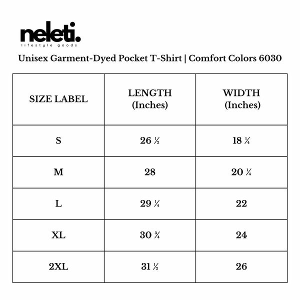 pocket-unisex-t-shirt-size-chart