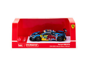 Tarmac Works X Ixo Models Ferrari 488 GT3 DTM 2021 Monza Race 1 Winner Red Bull Black Blue 1:64 - DIECAST ENTHUSIAST