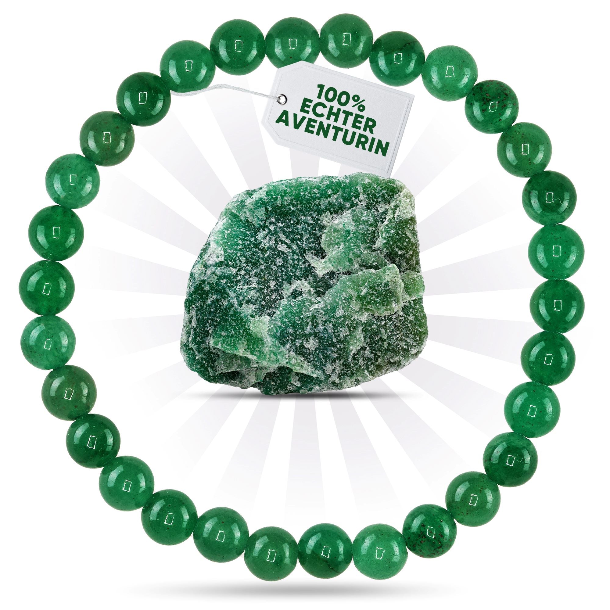 Grüner Aventurin Edelstein Armband aus echtem Naturstein - Puraja product image