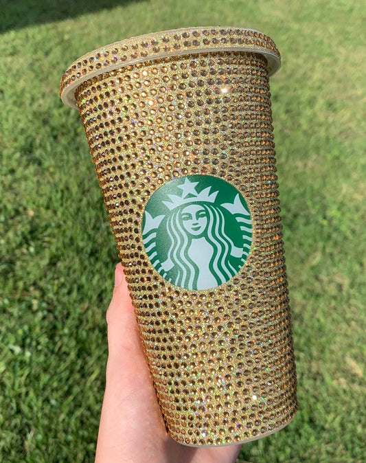 Orange Rhinestone Starbucks 24 oz Reusable Cold Cup, Starbucks Cup, Cu –  ShimmeringShelbys